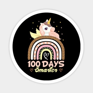 100 Days of School Colorful  Unicorn Lovers Gift For Kids Students And Teacher Magnet